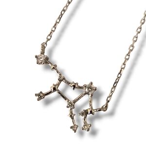 STERLING Silver Virgo Star Constellation Pendant Necklace Rhinestones 16"